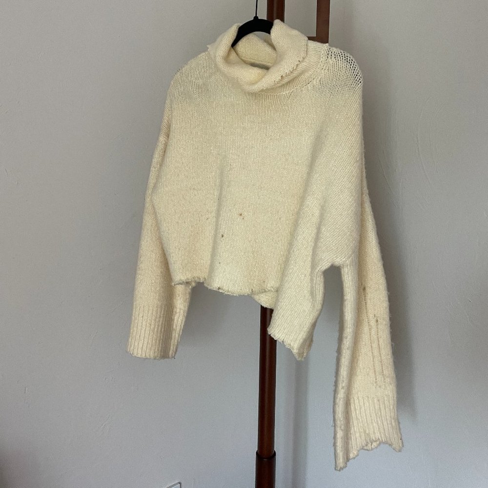 Cream Cropped Warm Sweater